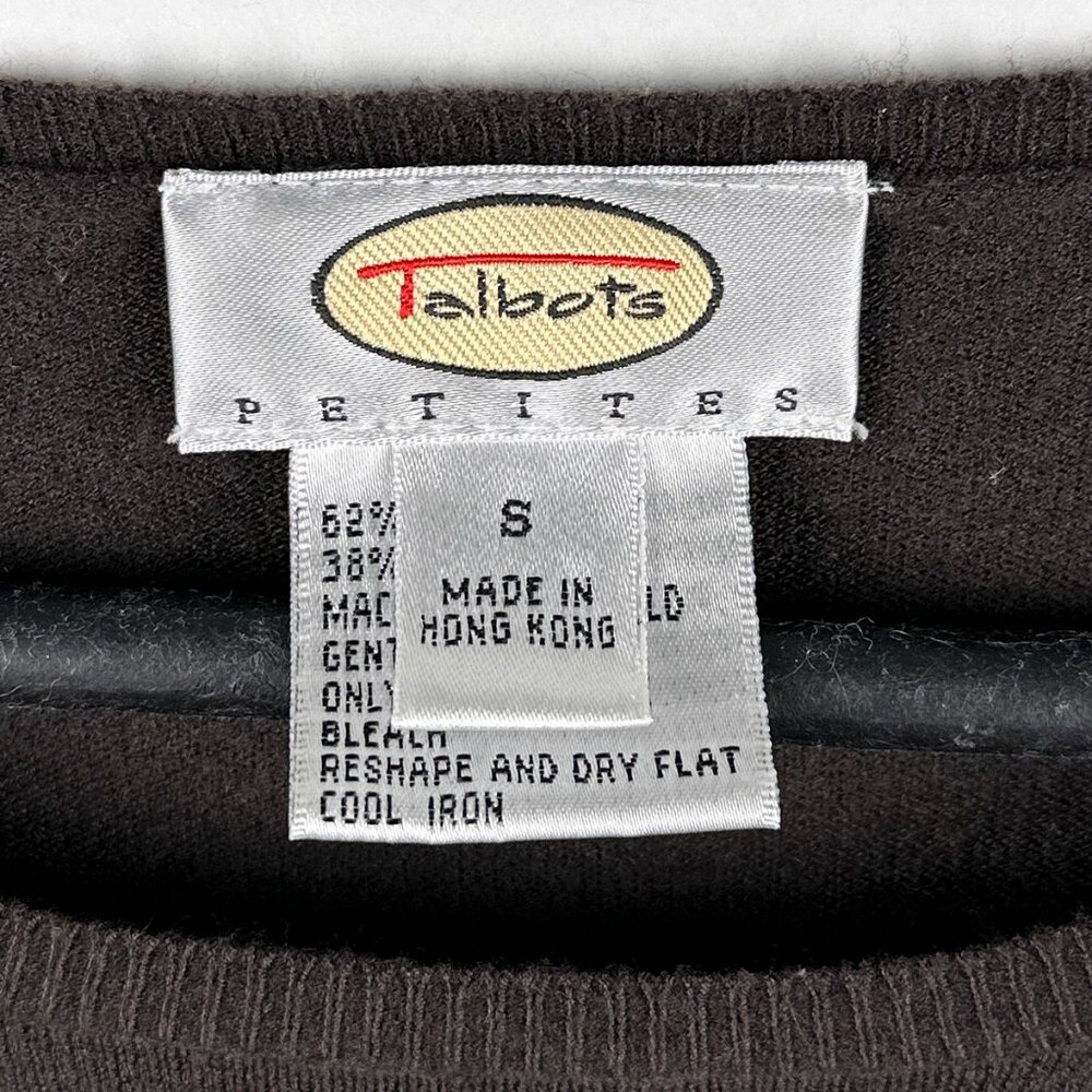 Talbots Brown Lightweight Scoop Neck Sweater Rayon Nylon Size Small Petite SP - Picture 5 of 9